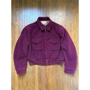 Vintage 1940s/50s McGregor Windsor Jacket, Size 42, Burgundy Wool, Zip up